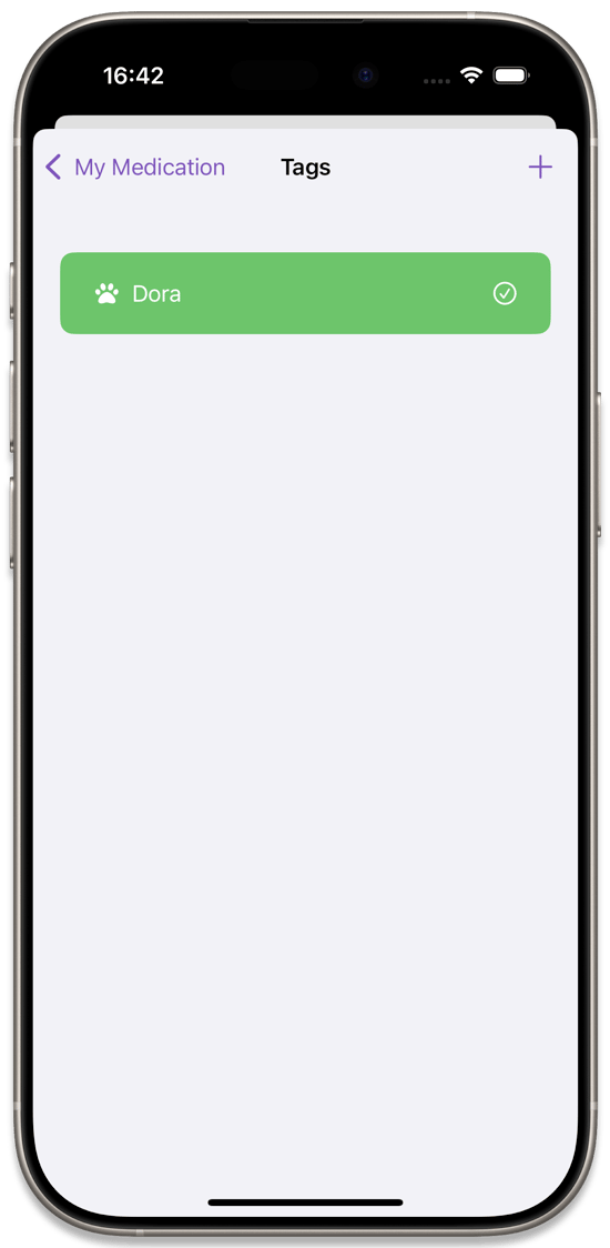 The tag list with a new tag added