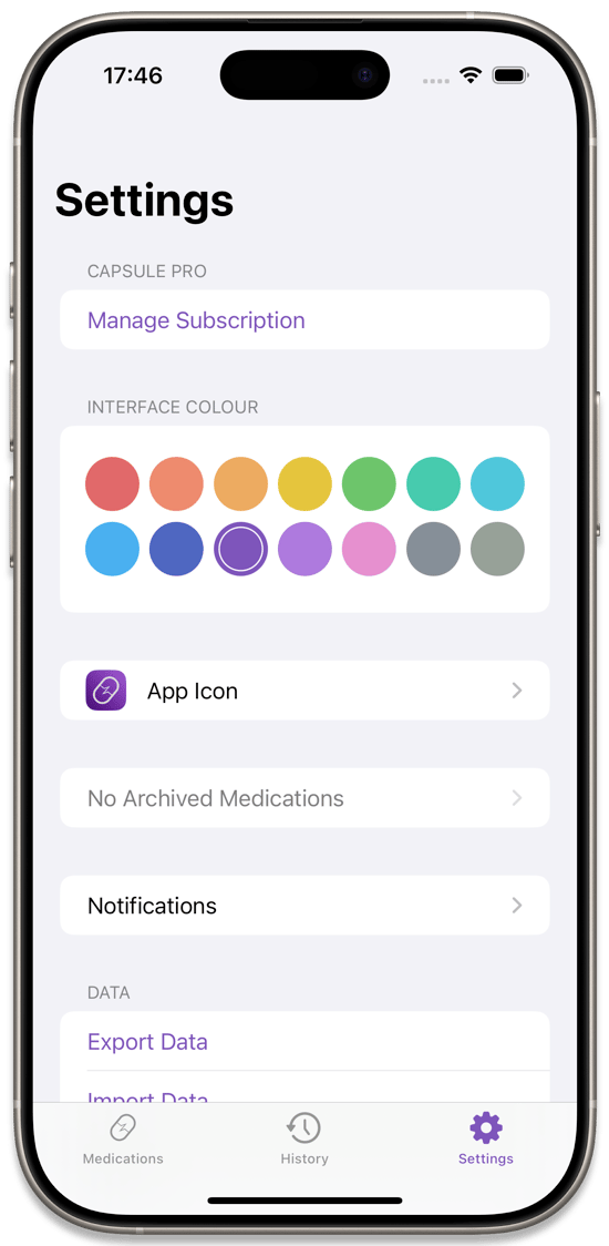 The Settings Page
